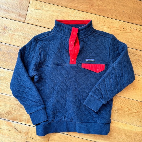 Patagonia Boys Snap T Quilted Pullover in Navy (Medium Size 10) EUC - Picture 1 of 3